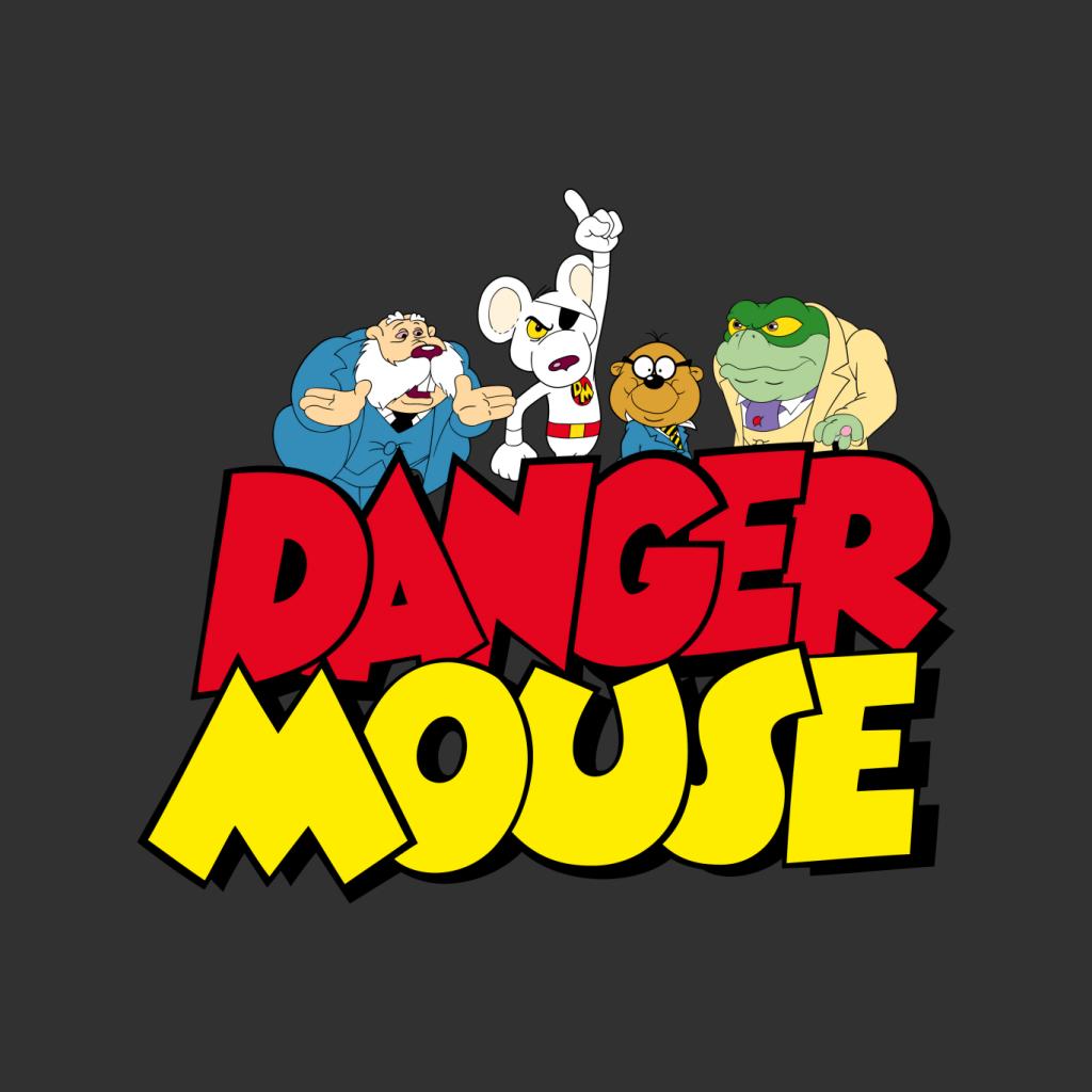 Danger Mouse Logo With Characters Men's T-Shirt-ALL + EVERY