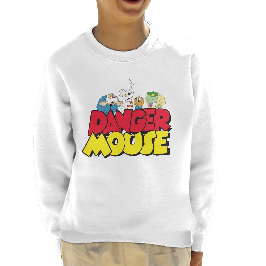 Danger Mouse Logo With Characters Kid's Sweatshirt-ALL + EVERY