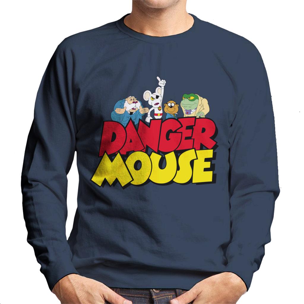 Danger Mouse Logo With Characters Men's Sweatshirt-ALL + EVERY