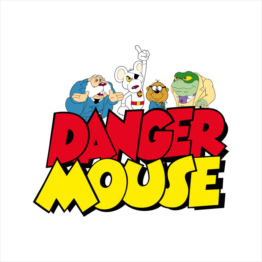 Danger Mouse Logo With Characters Kid's Hooded Sweatshirt-ALL + EVERY