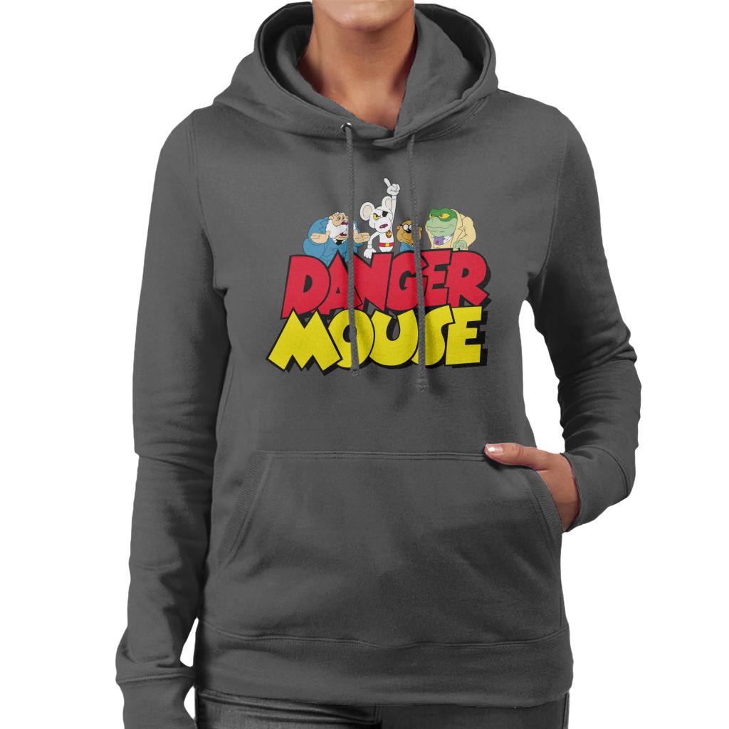 Danger Mouse Logo With Characters Women's Hooded Sweatshirt-ALL + EVERY