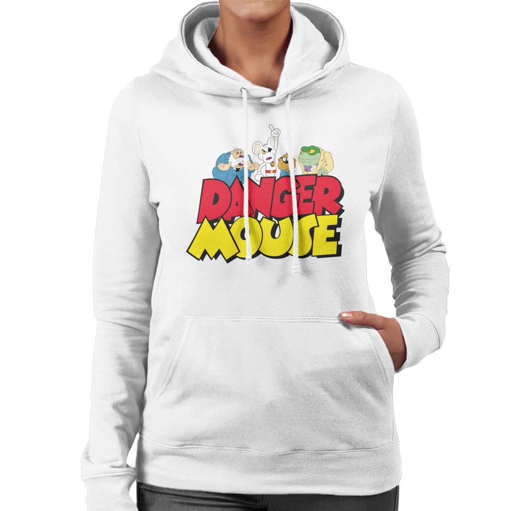 Danger Mouse Logo With Characters Women's Hooded Sweatshirt-ALL + EVERY
