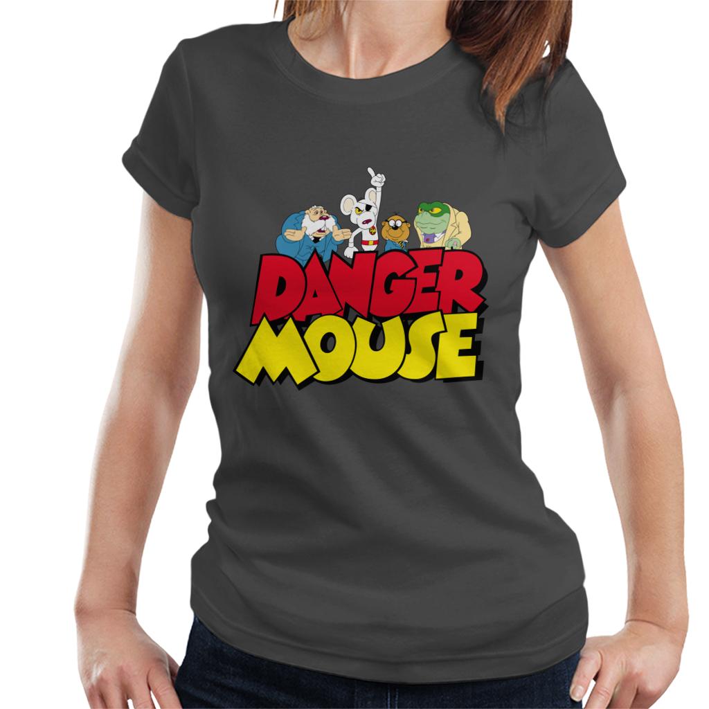 Danger Mouse Logo With Characters Women's T-Shirt-ALL + EVERY