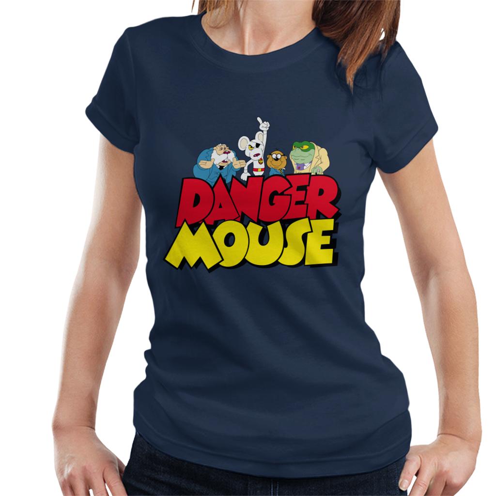 Danger Mouse Logo With Characters Women's T-Shirt-ALL + EVERY