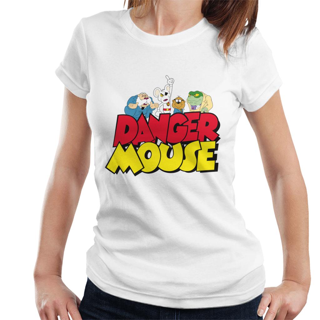 Danger Mouse Logo With Characters Women's T-Shirt-ALL + EVERY