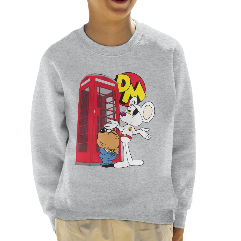 Danger Mouse Red Telephone Box Kid's Sweatshirt-ALL + EVERY