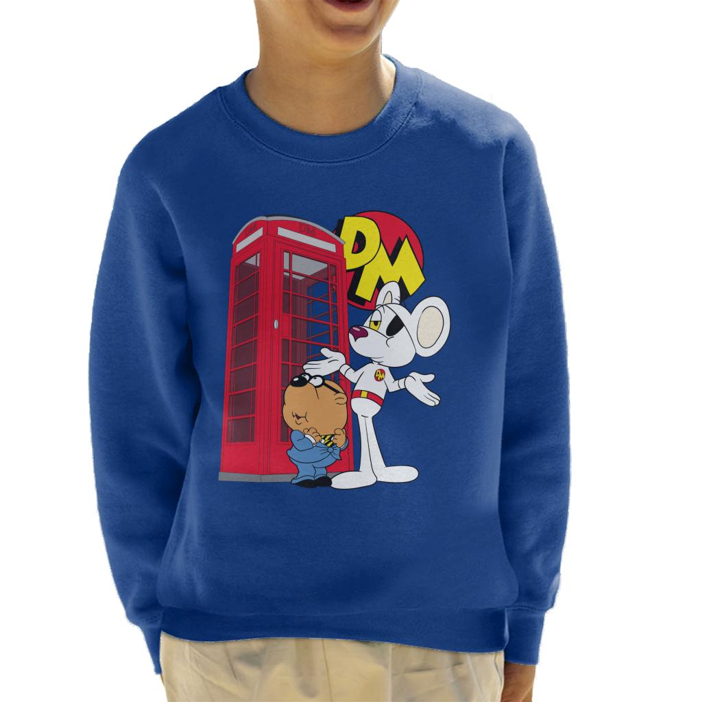 Danger Mouse Red Telephone Box Kid's Sweatshirt-ALL + EVERY