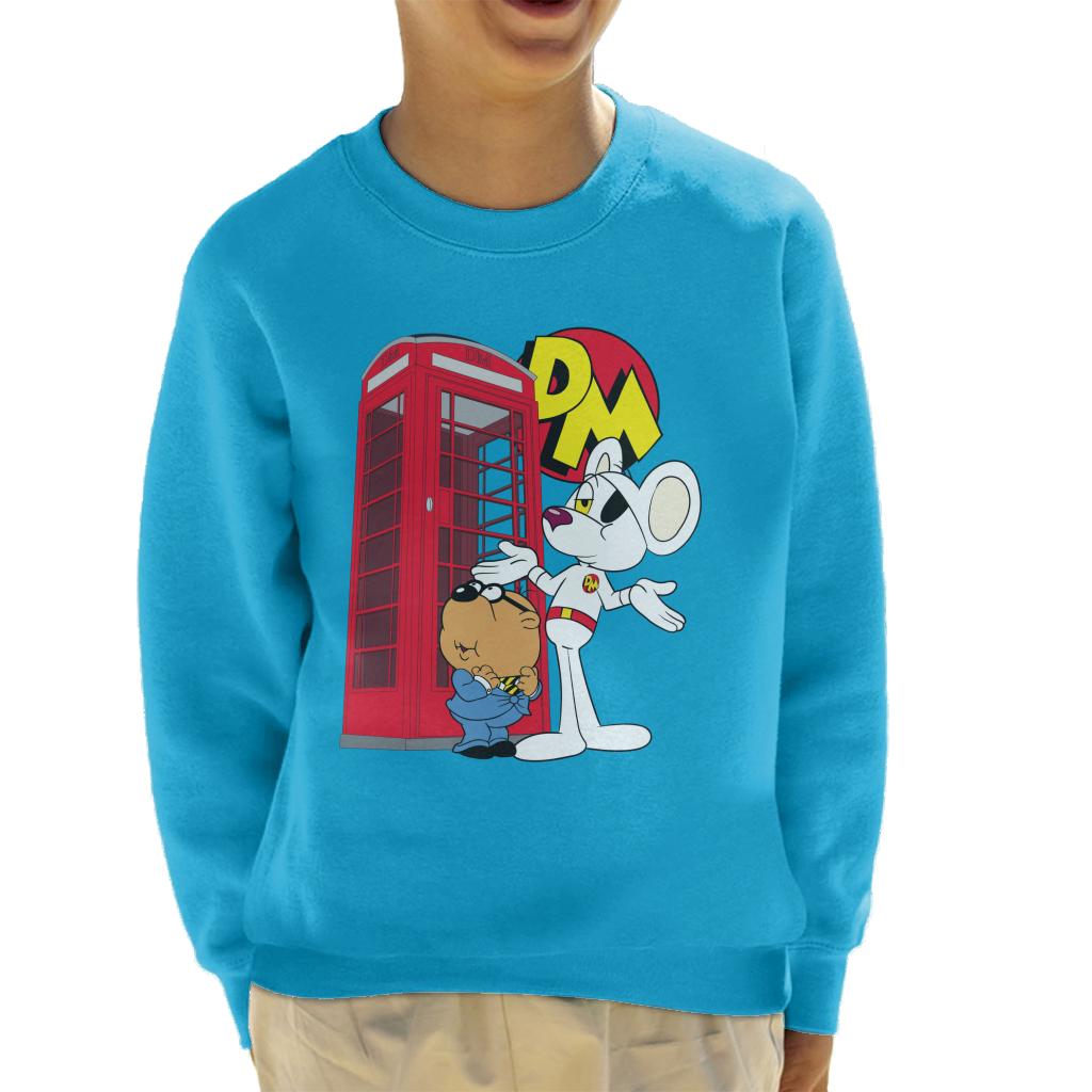 Danger Mouse Red Telephone Box Kid's Sweatshirt-ALL + EVERY