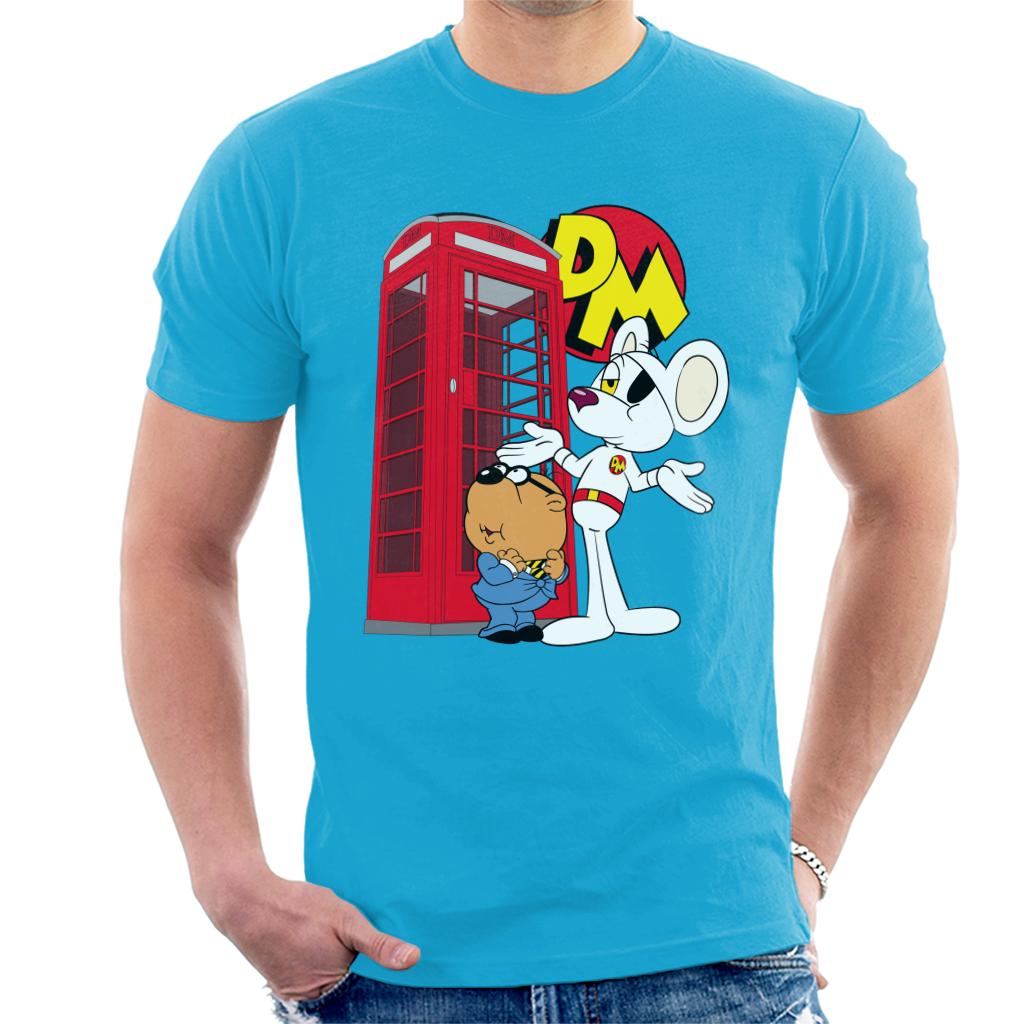 Danger Mouse Red Telephone Box Men's T-Shirt-ALL + EVERY