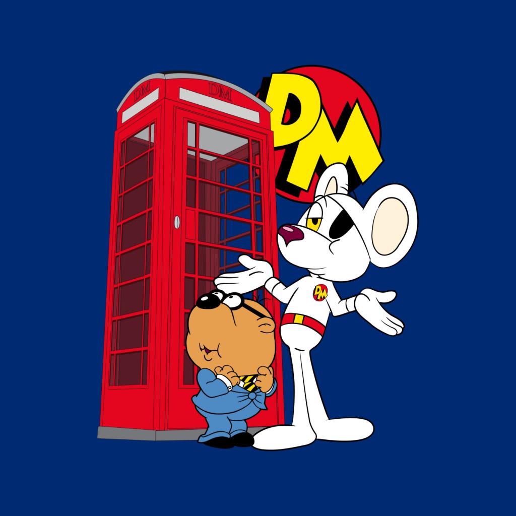 Danger Mouse Red Telephone Box Men's T-Shirt-ALL + EVERY