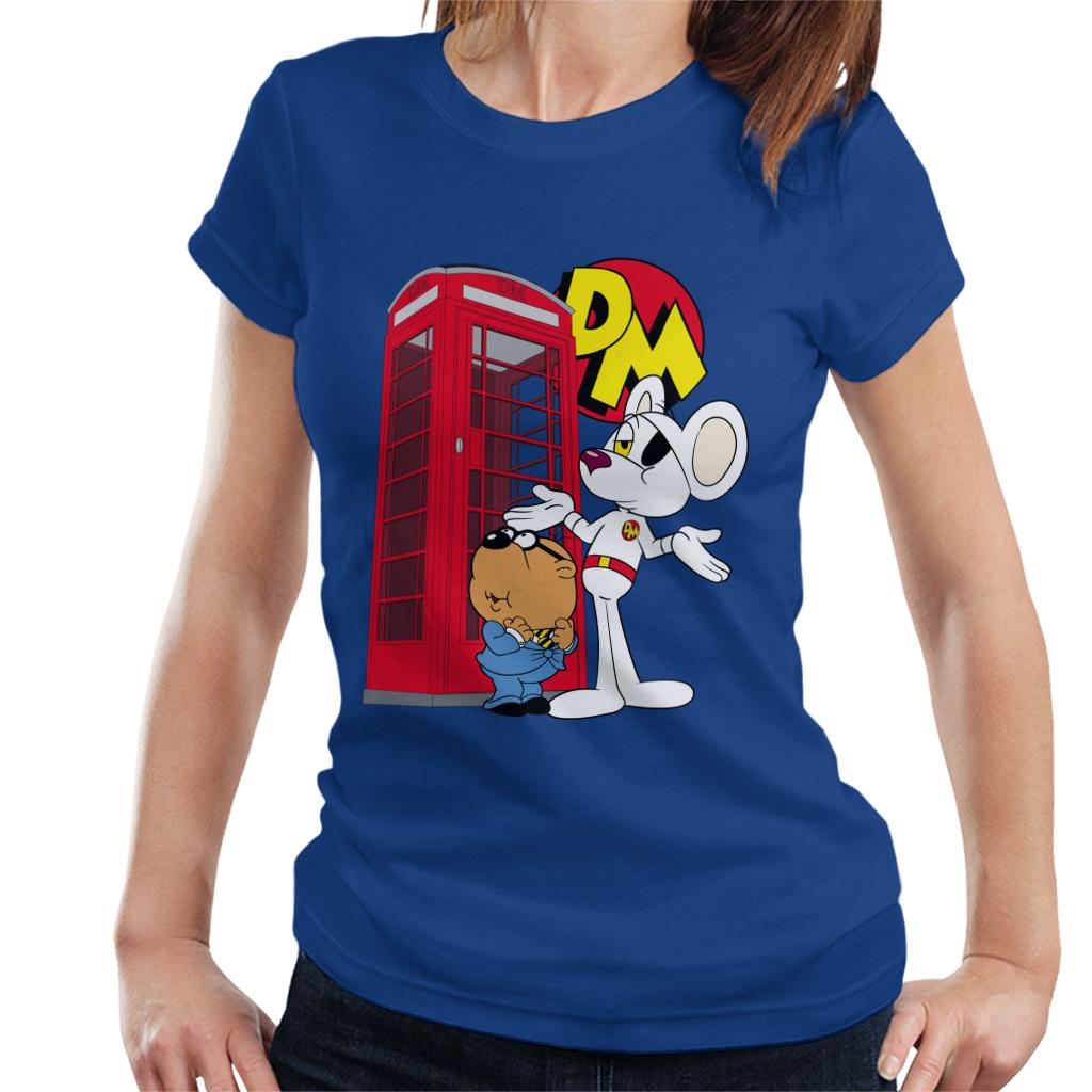 Danger Mouse Red Telephone Box Women's T-Shirt-ALL + EVERY