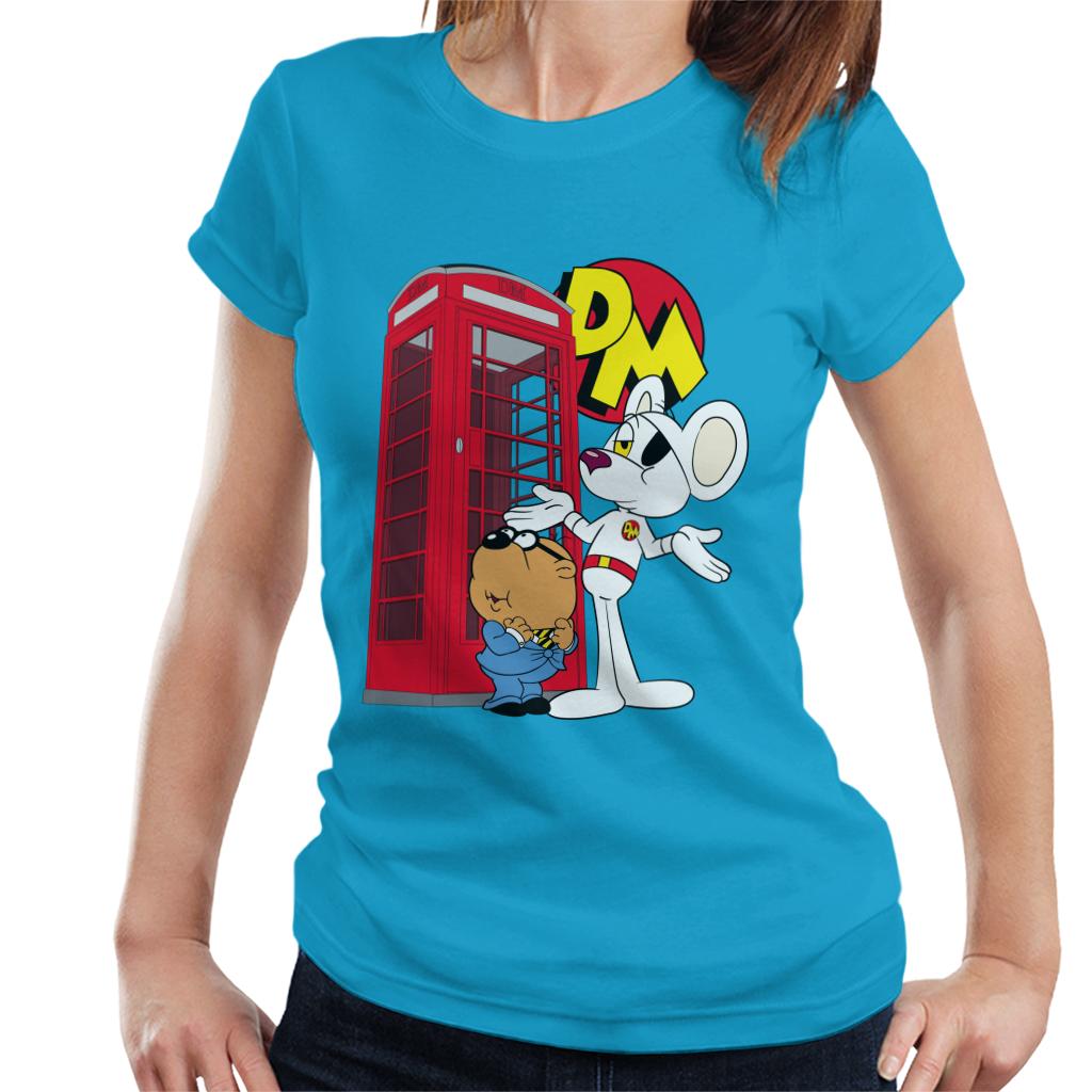 Danger Mouse Red Telephone Box Women's T-Shirt-ALL + EVERY