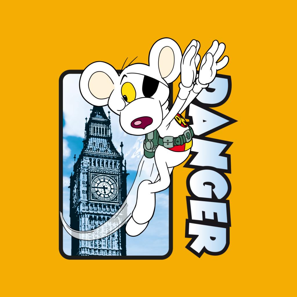 Danger Mouse Flying Past Big Ben Men's T-Shirt-ALL + EVERY