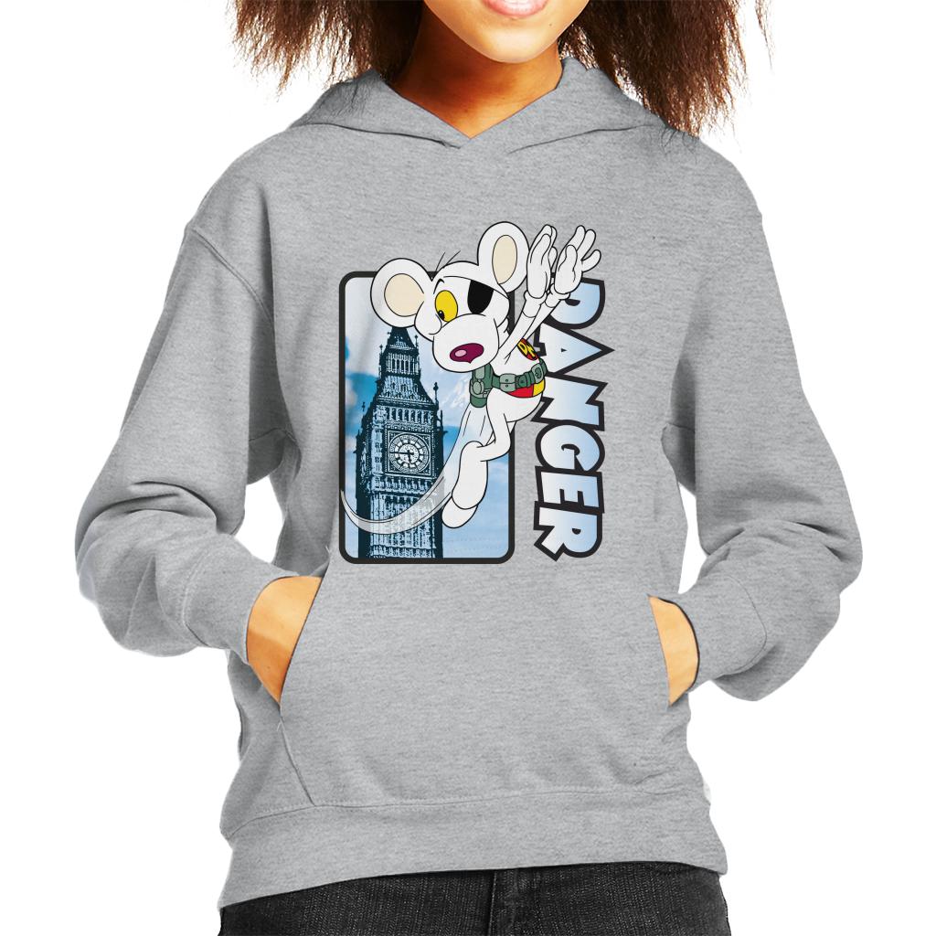 Danger Mouse Flying Past Big Ben Kid's Hooded Sweatshirt-ALL + EVERY