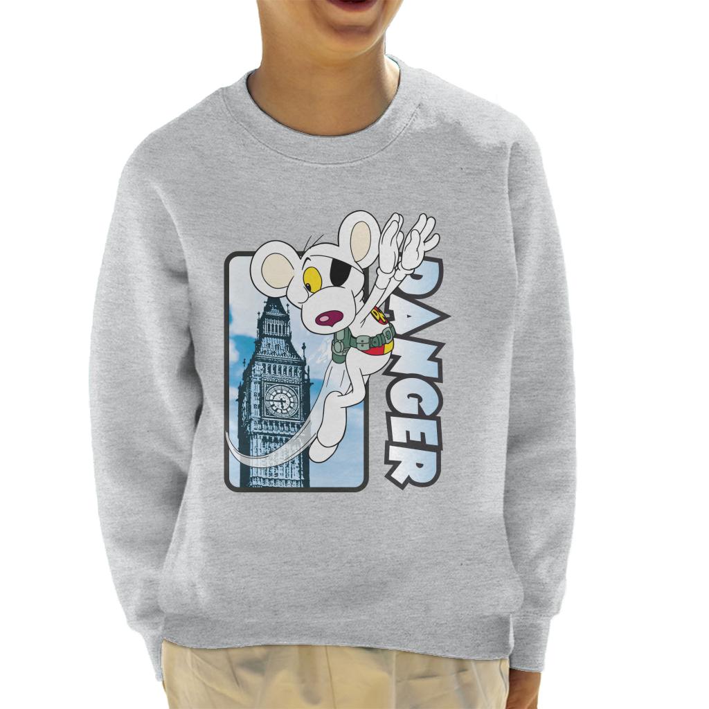 Danger Mouse Flying Past Big Ben Kid's Sweatshirt-ALL + EVERY