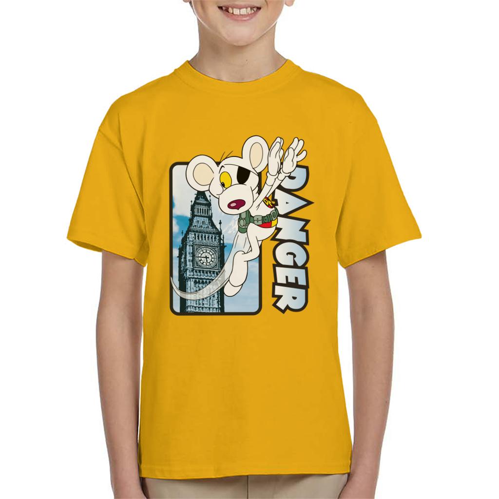 Danger Mouse Flying Past Big Ben Kid's T-Shirt-ALL + EVERY