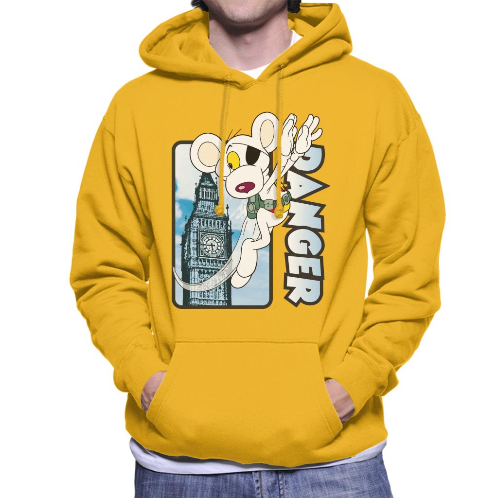 Danger Mouse Flying Past Big Ben Men's Hooded Sweatshirt-ALL + EVERY