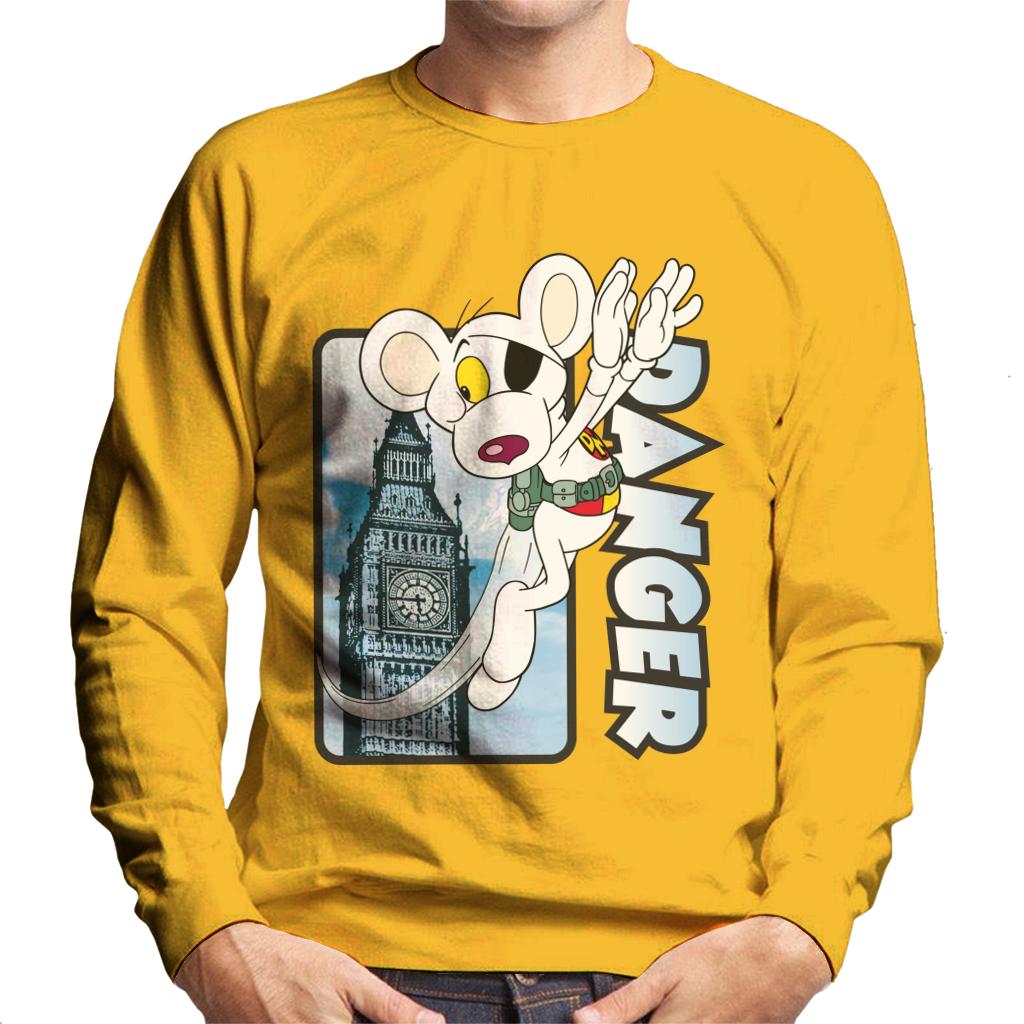 Danger Mouse Flying Past Big Ben Men's Sweatshirt-ALL + EVERY