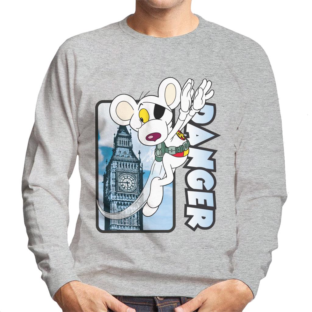 Danger Mouse Flying Past Big Ben Men's Sweatshirt-ALL + EVERY