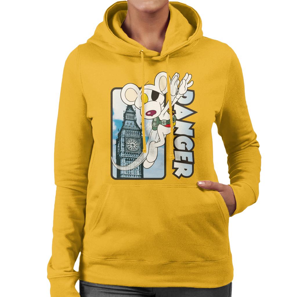 Danger Mouse Flying Past Big Ben Women's Hooded Sweatshirt-ALL + EVERY