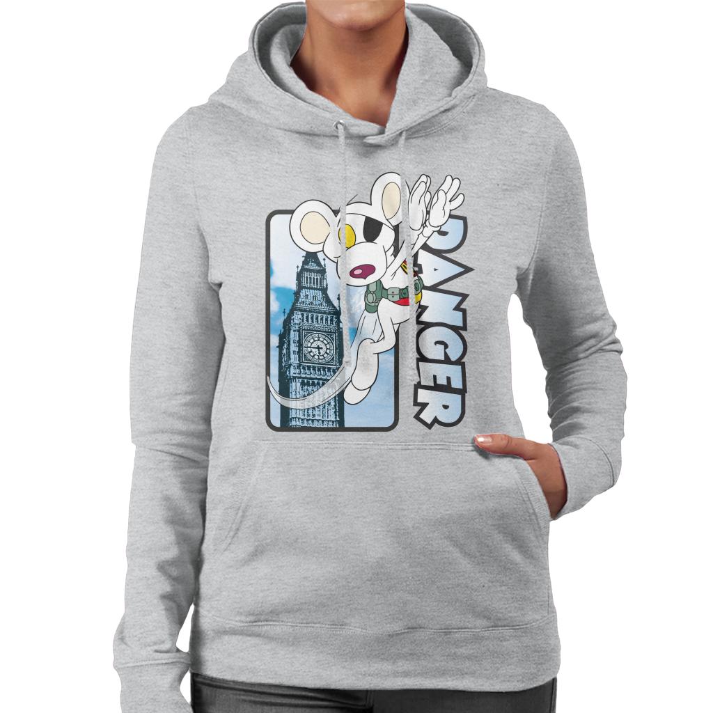 Danger Mouse Flying Past Big Ben Women's Hooded Sweatshirt-ALL + EVERY