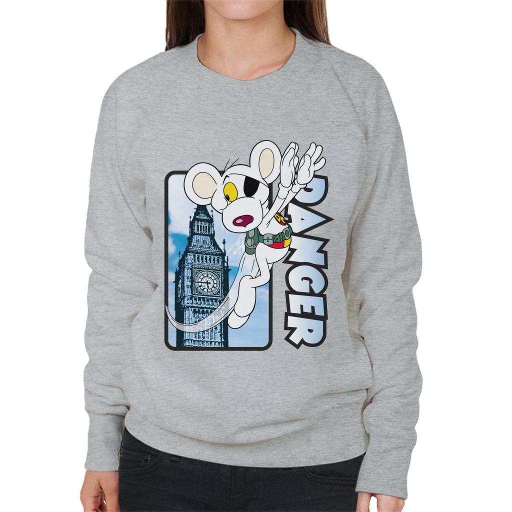 Danger Mouse Flying Past Big Ben Women's Sweatshirt-ALL + EVERY