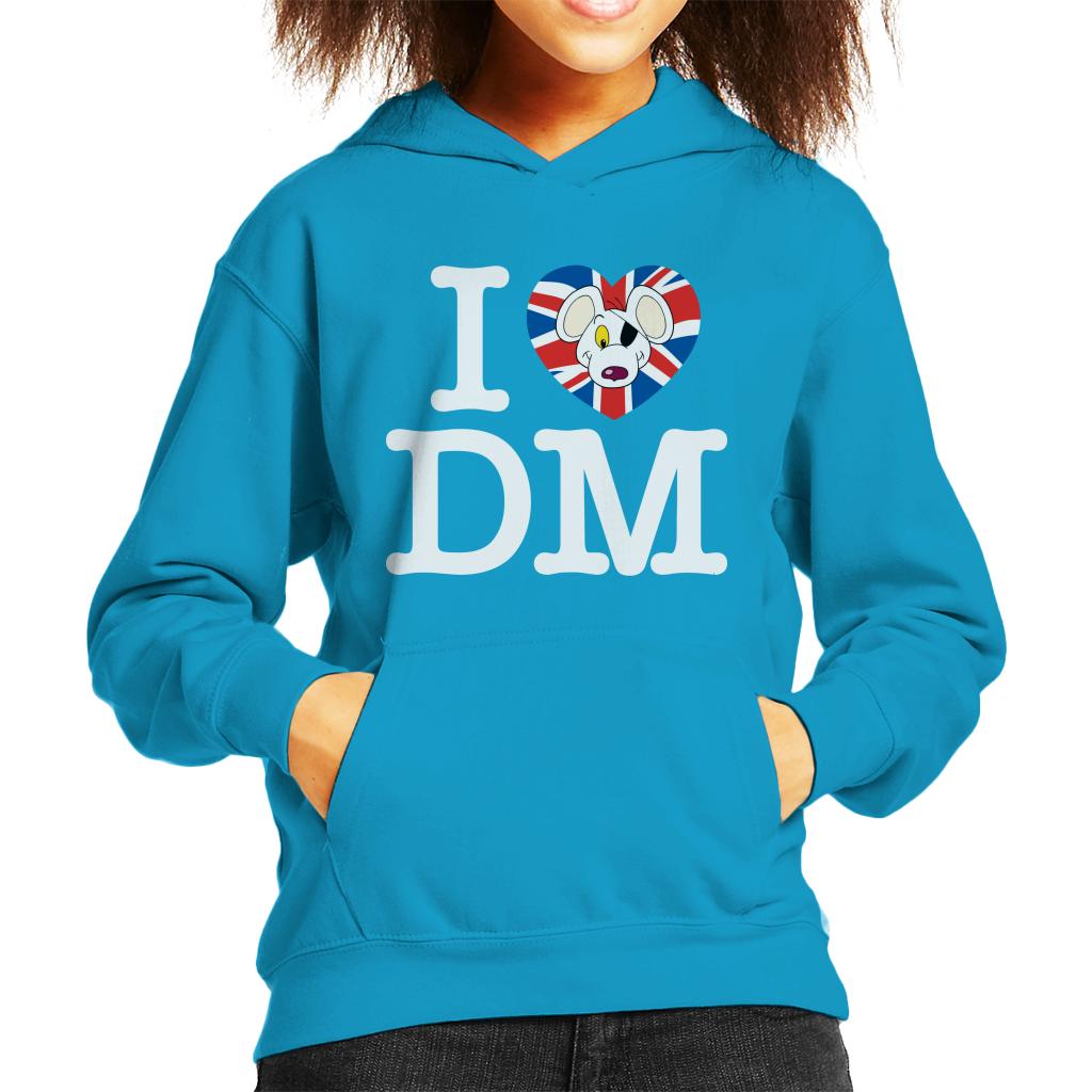 Danger Mouse I Love DM Union Jack Kid's Hooded Sweatshirt-ALL + EVERY