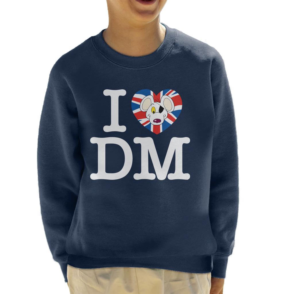 Danger Mouse I Love DM Union Jack Kid's Sweatshirt-ALL + EVERY