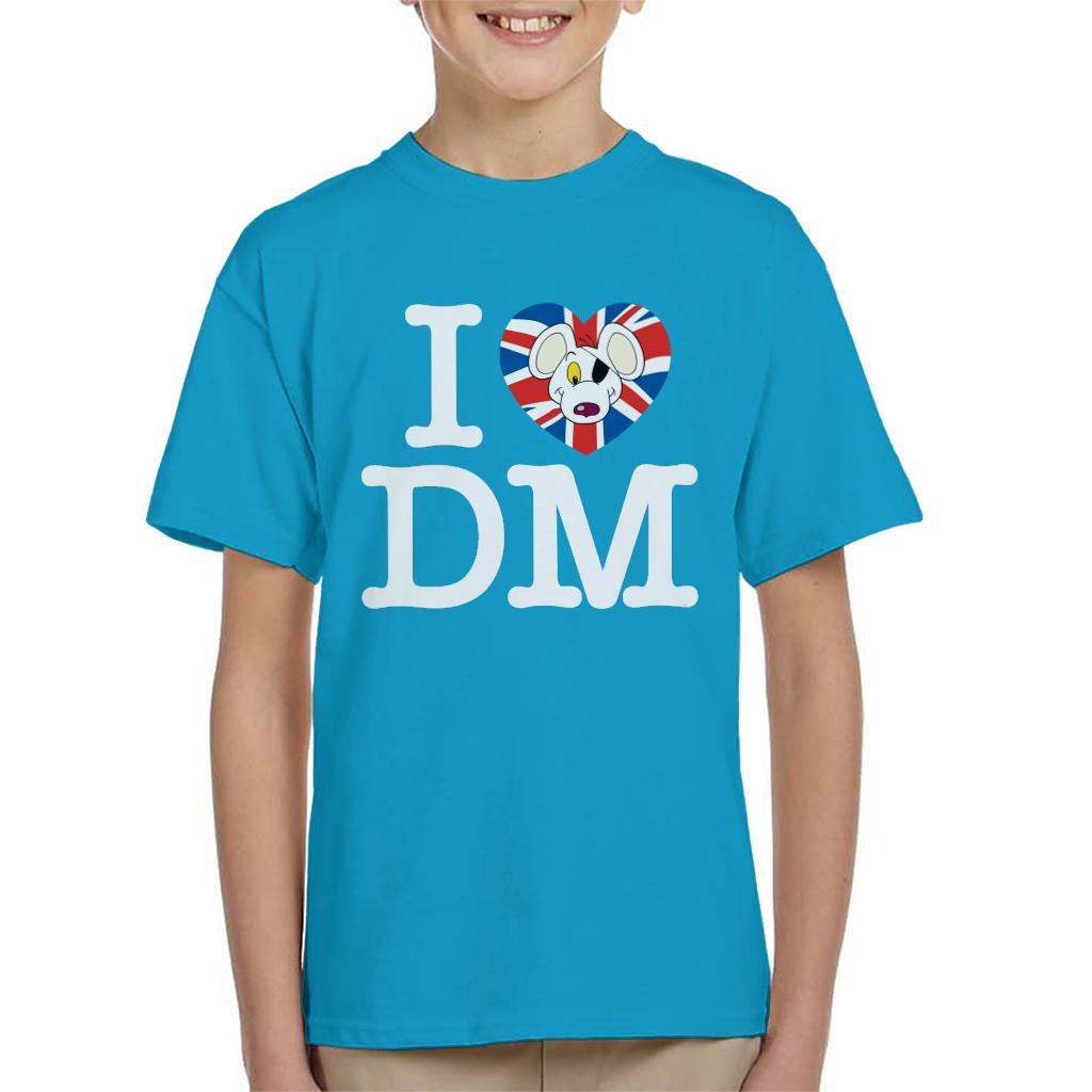 Danger Mouse I Love DM Union Jack Kid's T-Shirt-ALL + EVERY