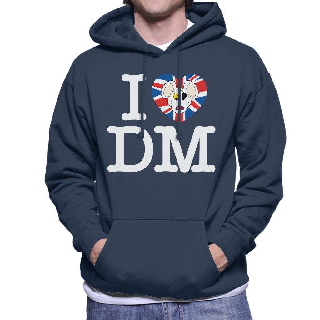 Danger Mouse I Love DM Union Jack Men's Hooded Sweatshirt-ALL + EVERY