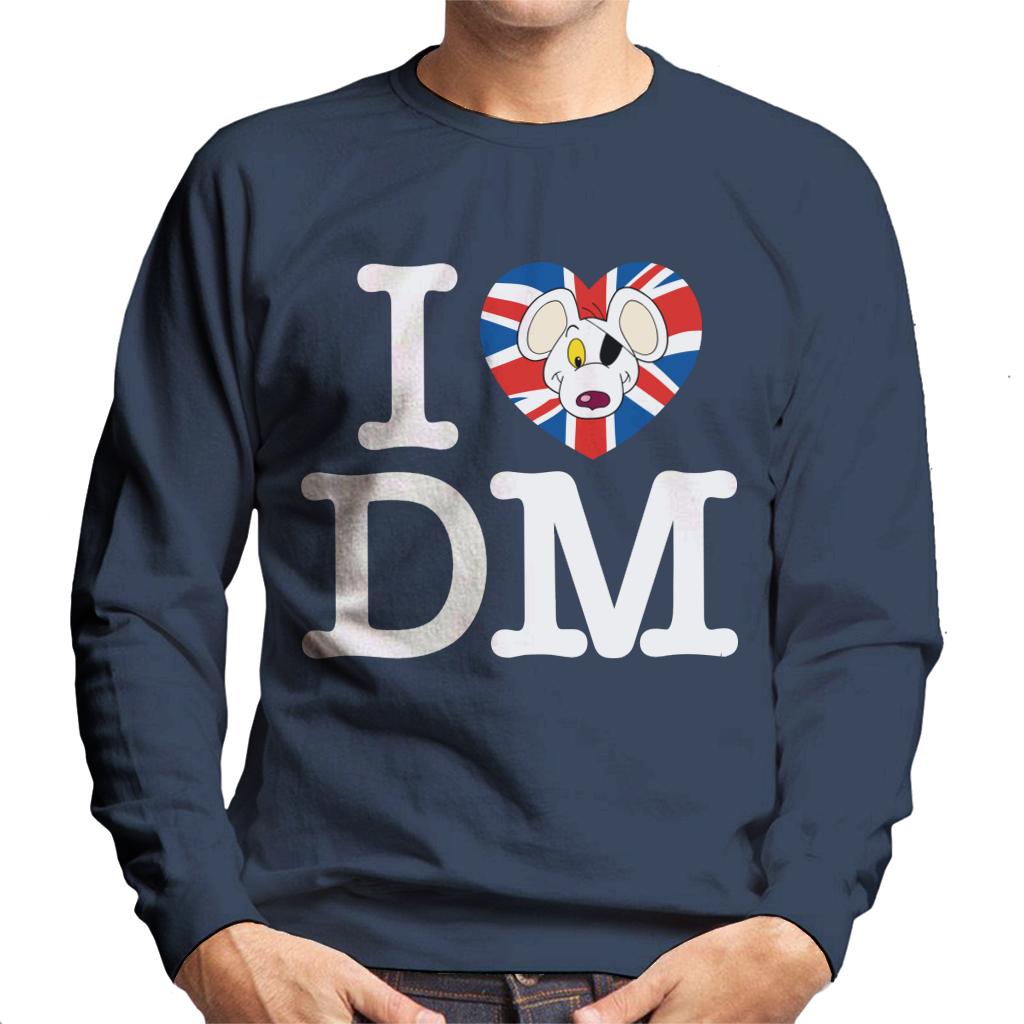 Danger Mouse I Love DM Union Jack Men's Sweatshirt-ALL + EVERY