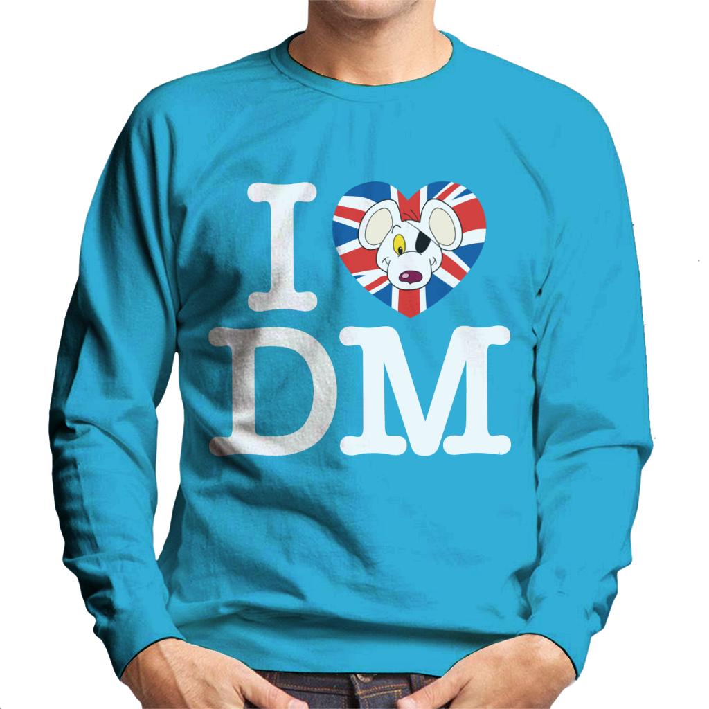 Danger Mouse I Love DM Union Jack Men's Sweatshirt-ALL + EVERY