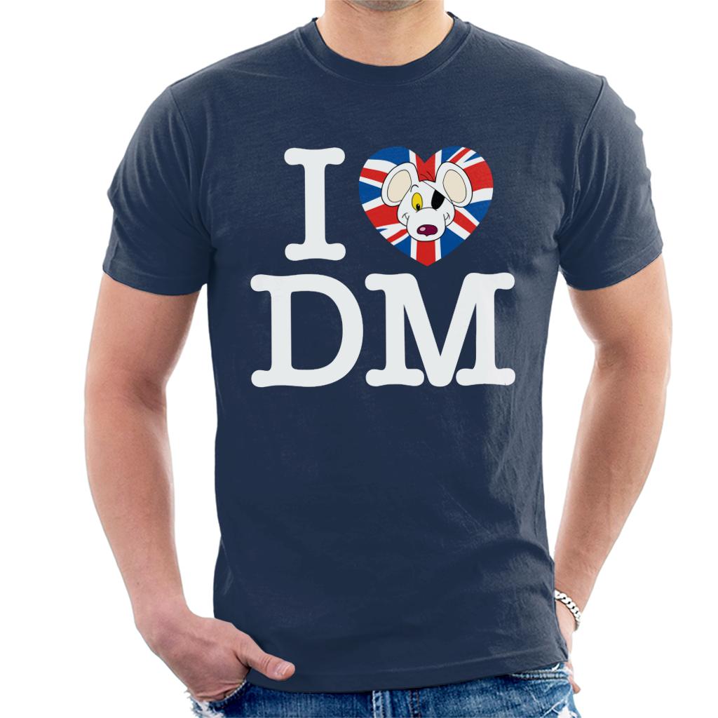 Danger Mouse I Love DM Union Jack Men's T-Shirt-ALL + EVERY