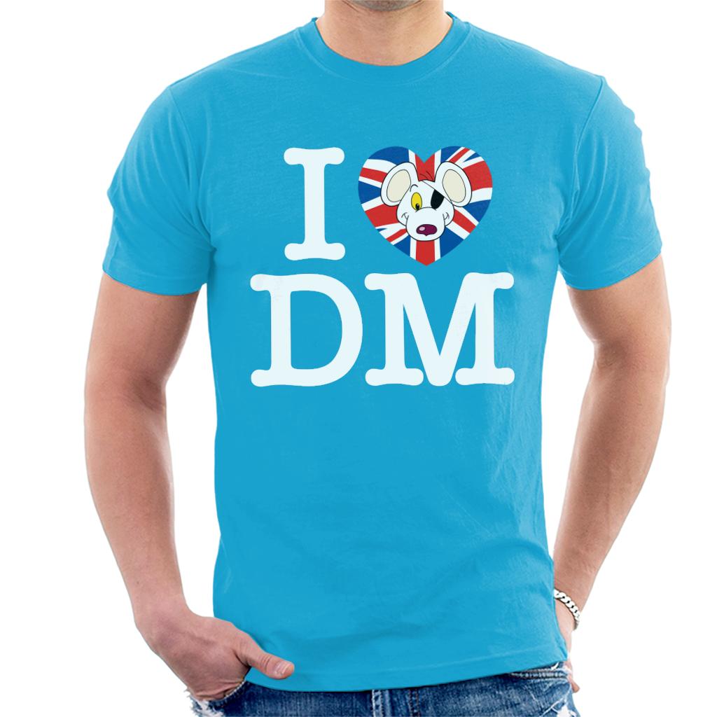 Danger Mouse I Love DM Union Jack Men's T-Shirt-ALL + EVERY