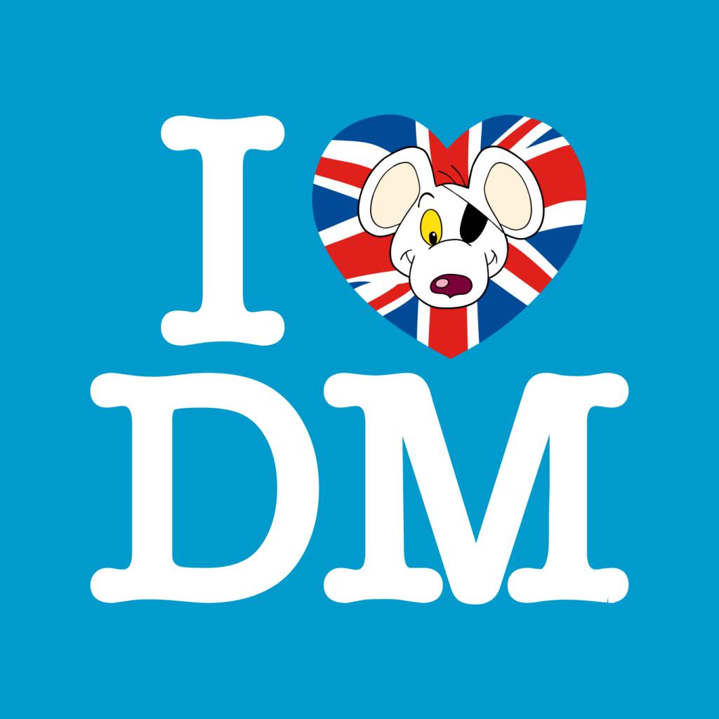 Danger Mouse I Love DM Union Jack Kid's T-Shirt-ALL + EVERY