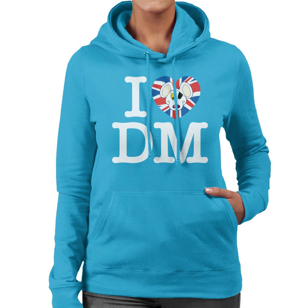 Danger Mouse I Love DM Union Jack Women's Hooded Sweatshirt-ALL + EVERY