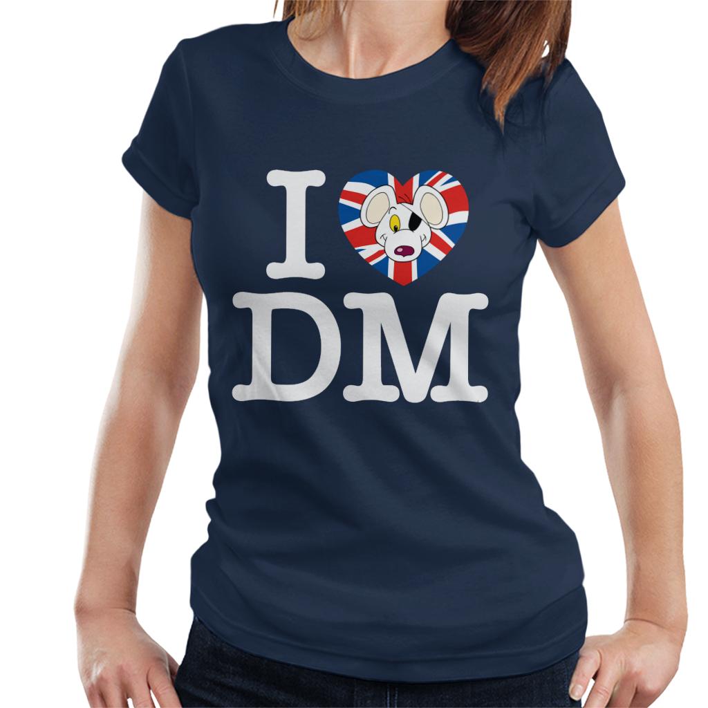 Danger Mouse I Love DM Union Jack Women's T-Shirt-ALL + EVERY