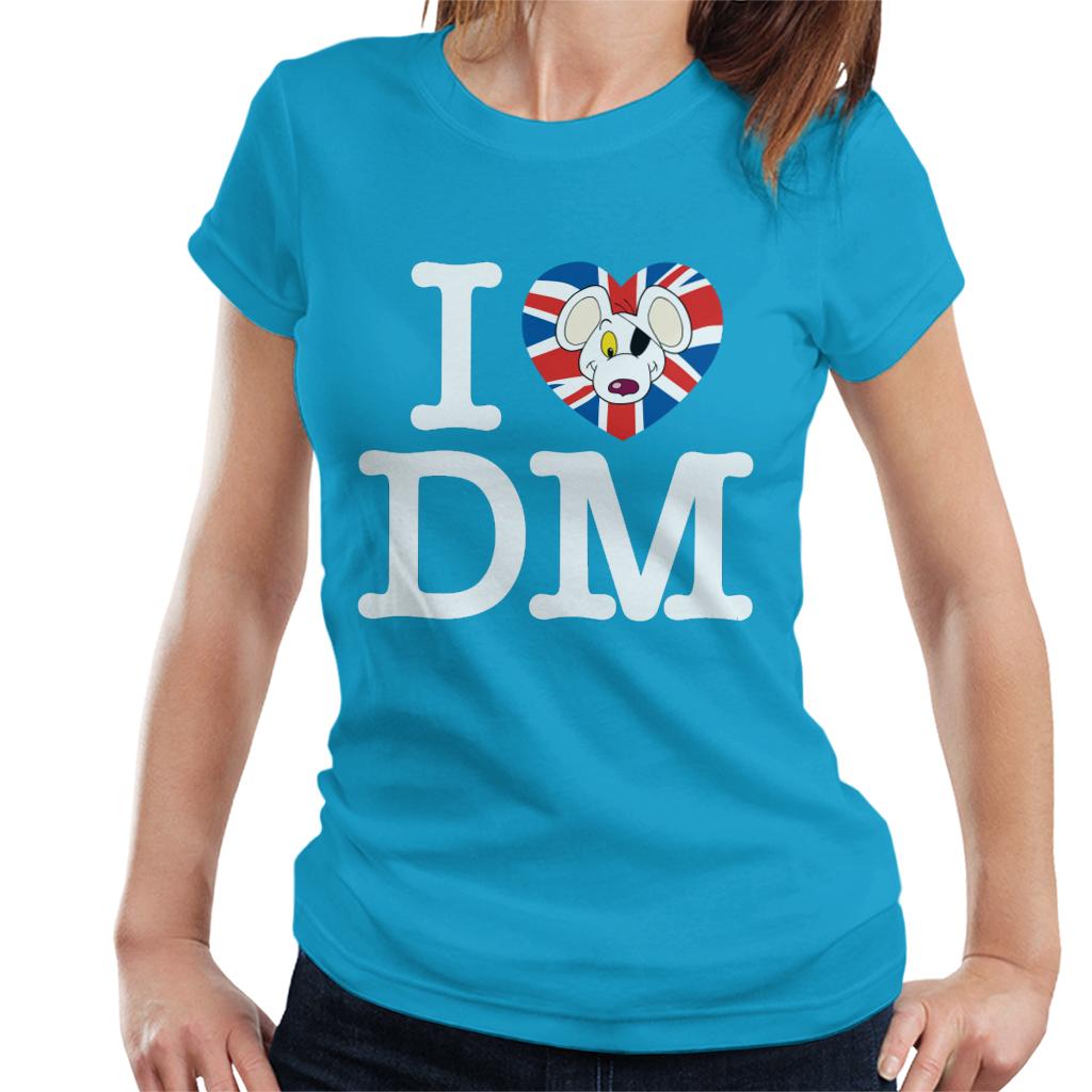 Danger Mouse I Love DM Union Jack Women's T-Shirt-ALL + EVERY