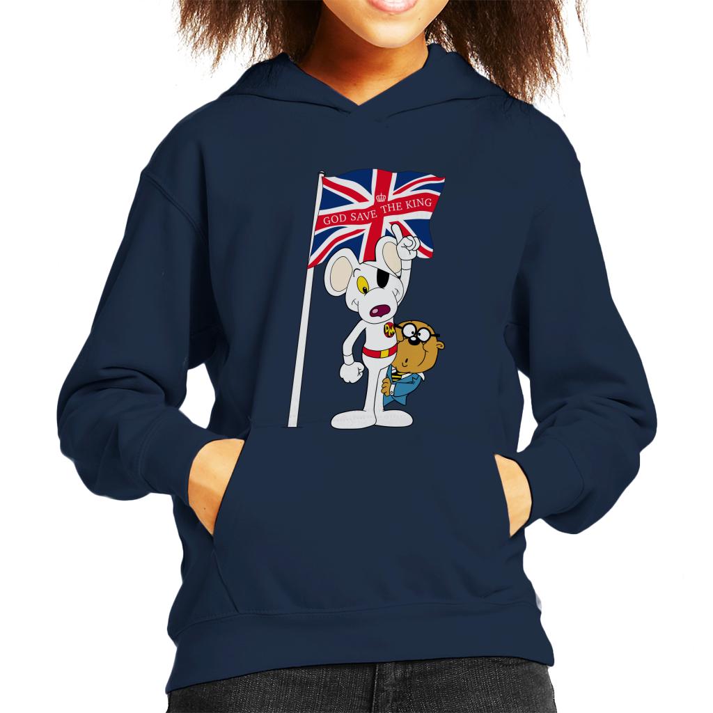 Danger Mouse Union Jack Flag God Save The King Kid's Hooded Sweatshirt-ALL + EVERY