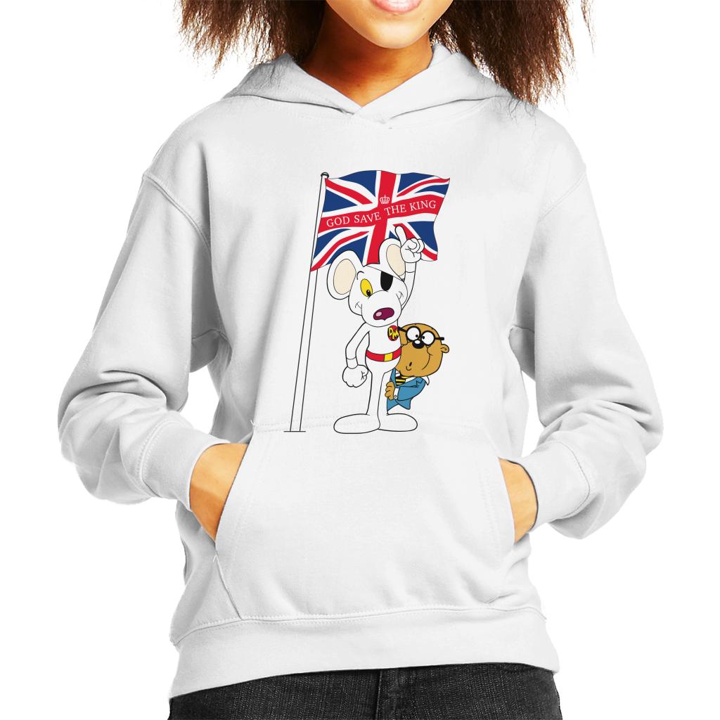 Danger Mouse Union Jack Flag God Save The King Kid's Hooded Sweatshirt-ALL + EVERY