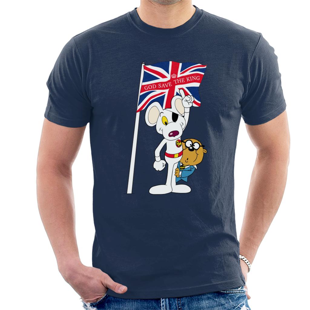 Danger Mouse Union Jack Flag God Save The King Men's T-Shirt-ALL + EVERY