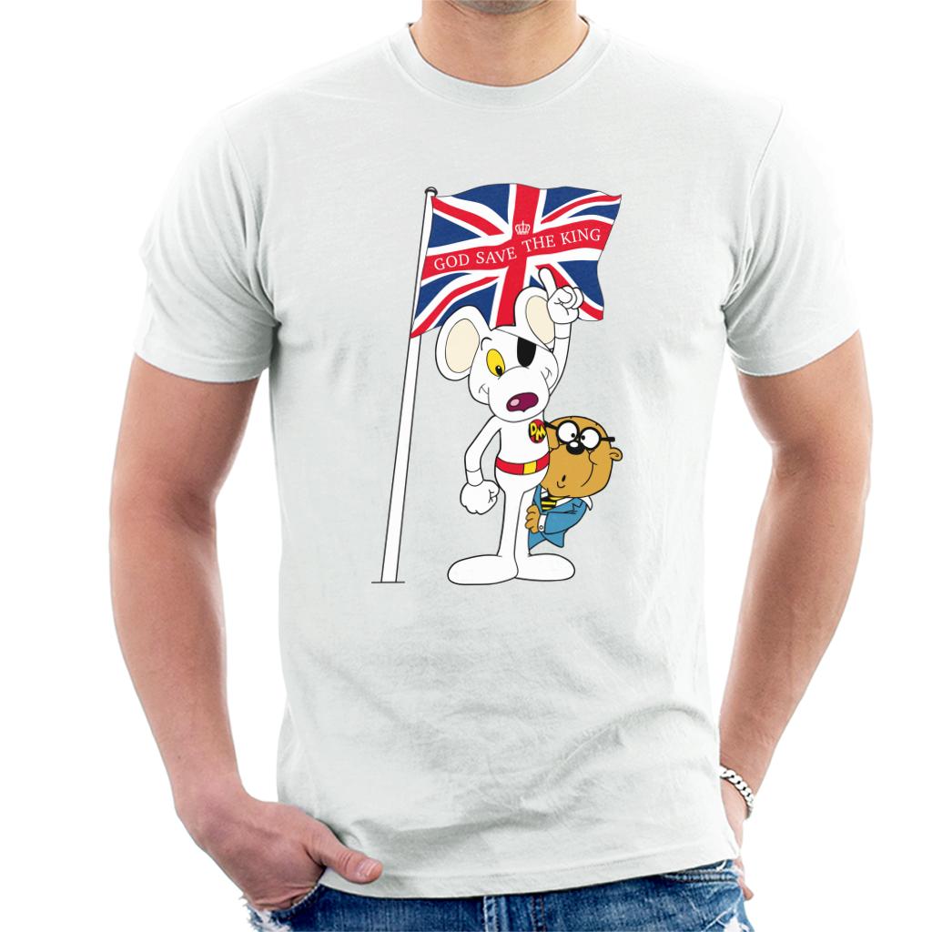 Danger Mouse Union Jack Flag God Save The King Men's T-Shirt-ALL + EVERY