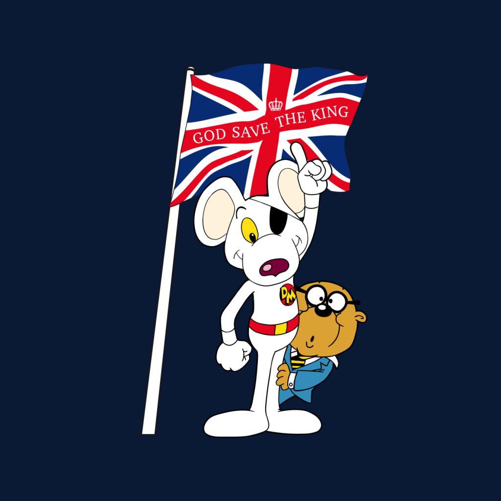 Danger Mouse Union Jack Flag God Save The King Kid's T-Shirt-ALL + EVERY