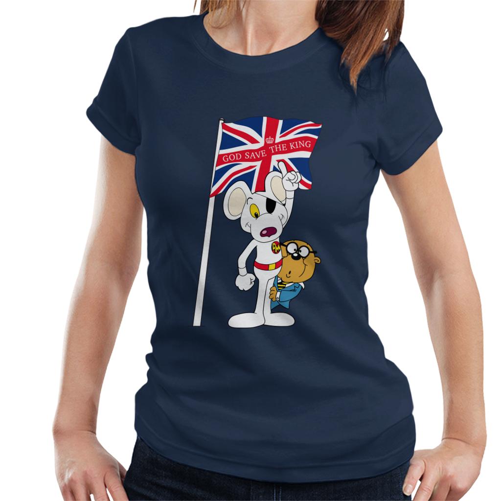 Danger Mouse Union Jack Flag God Save The King Women's T-Shirt-ALL + EVERY