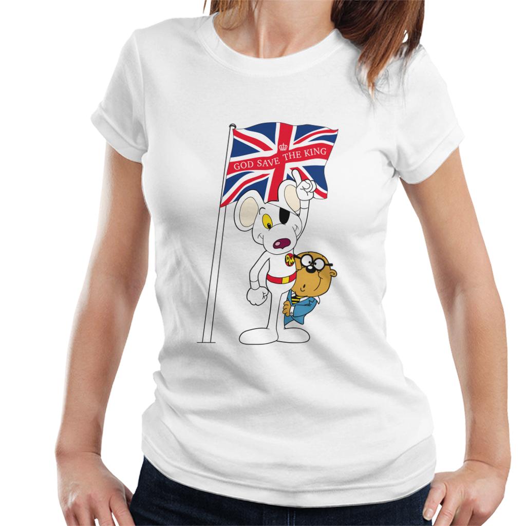 Danger Mouse Union Jack Flag God Save The King Women's T-Shirt-ALL + EVERY