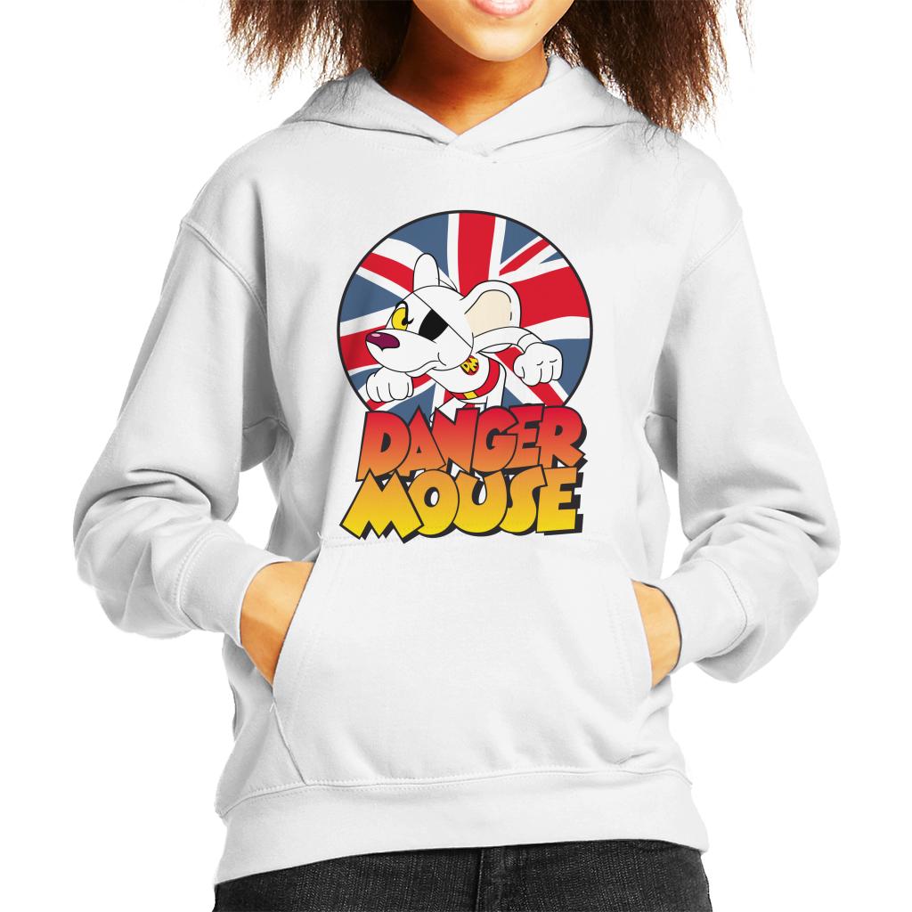 Danger Mouse Frowning Union Jack Kid's Hooded Sweatshirt-ALL + EVERY