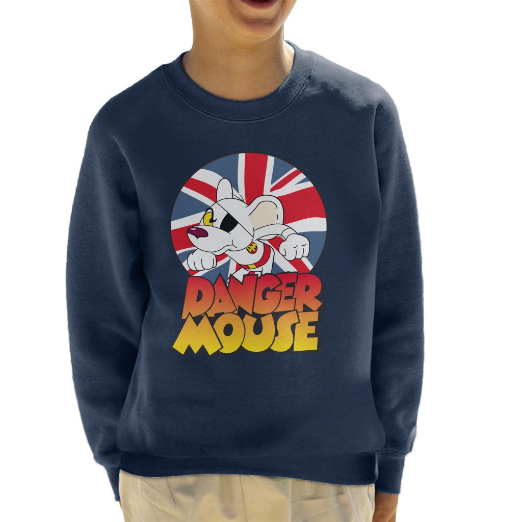 Danger Mouse Frowning Union Jack Kid's Sweatshirt-ALL + EVERY