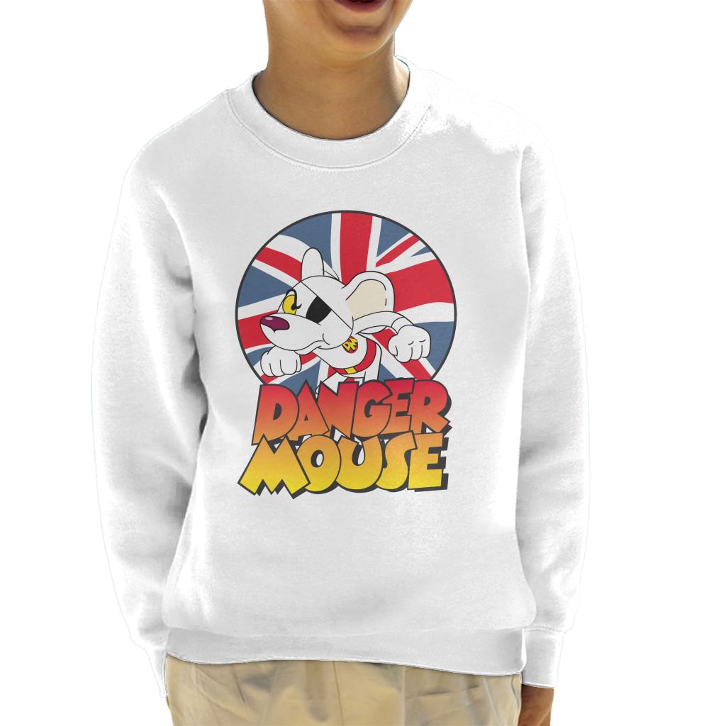 Danger Mouse Frowning Union Jack Kid's Sweatshirt-ALL + EVERY