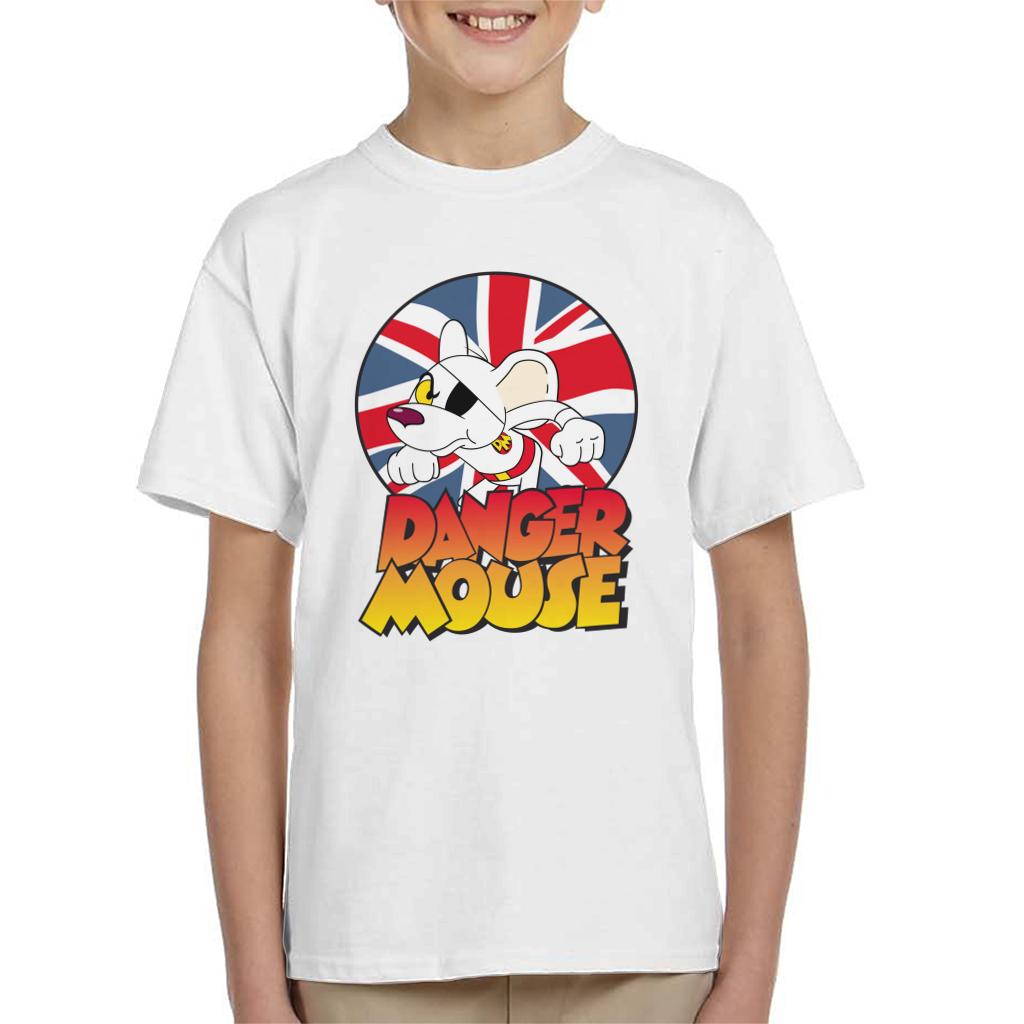 Danger Mouse Frowning Union Jack Kid's T-Shirt-ALL + EVERY