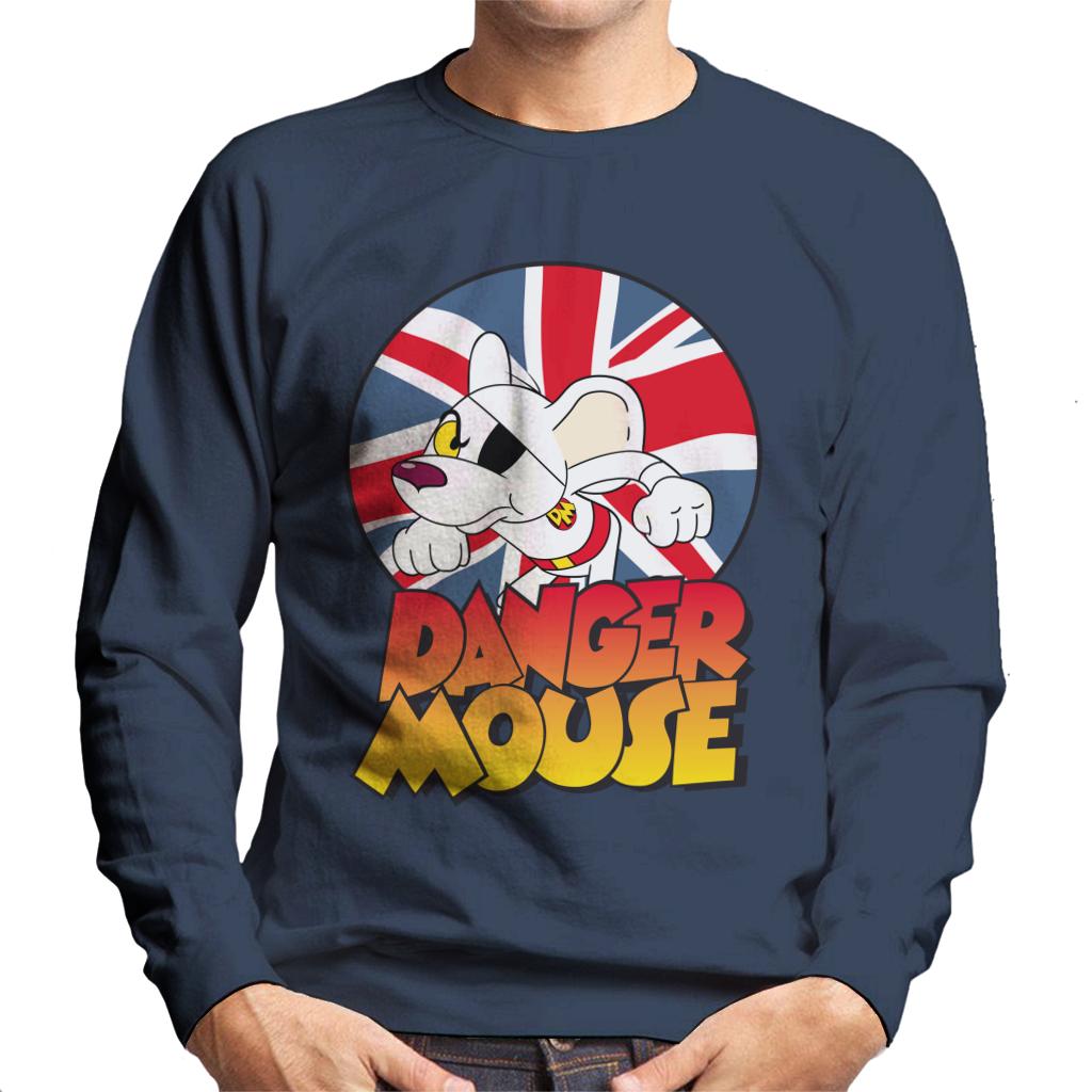 Danger Mouse Frowning Union Jack Men's Sweatshirt-ALL + EVERY